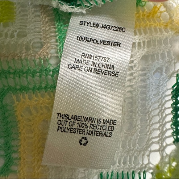 Jolie & Joy Chevron Knit Crop Top retro yellow green twist front Size Small - Picture 12 of 15